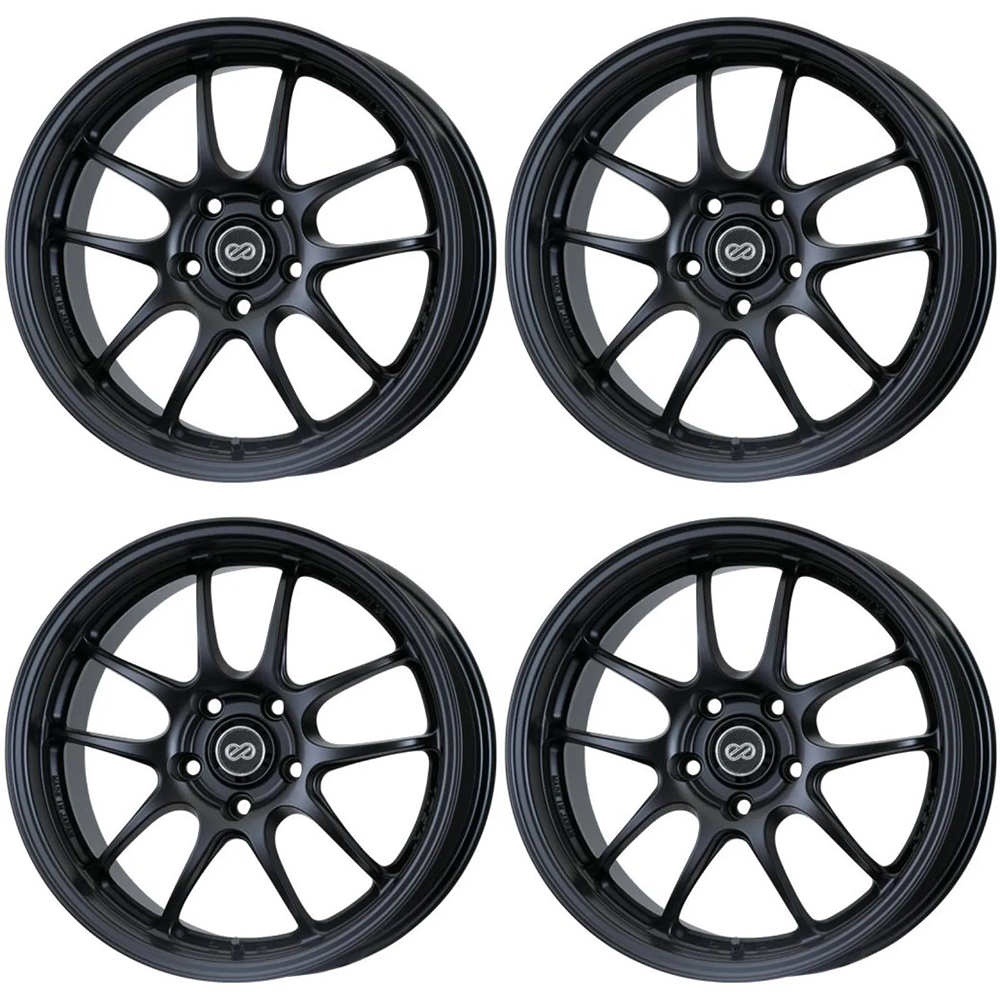 (set of 4) Enkei PF01 Black | 18x10.5" +15mm | 5x114.3mm Wheel