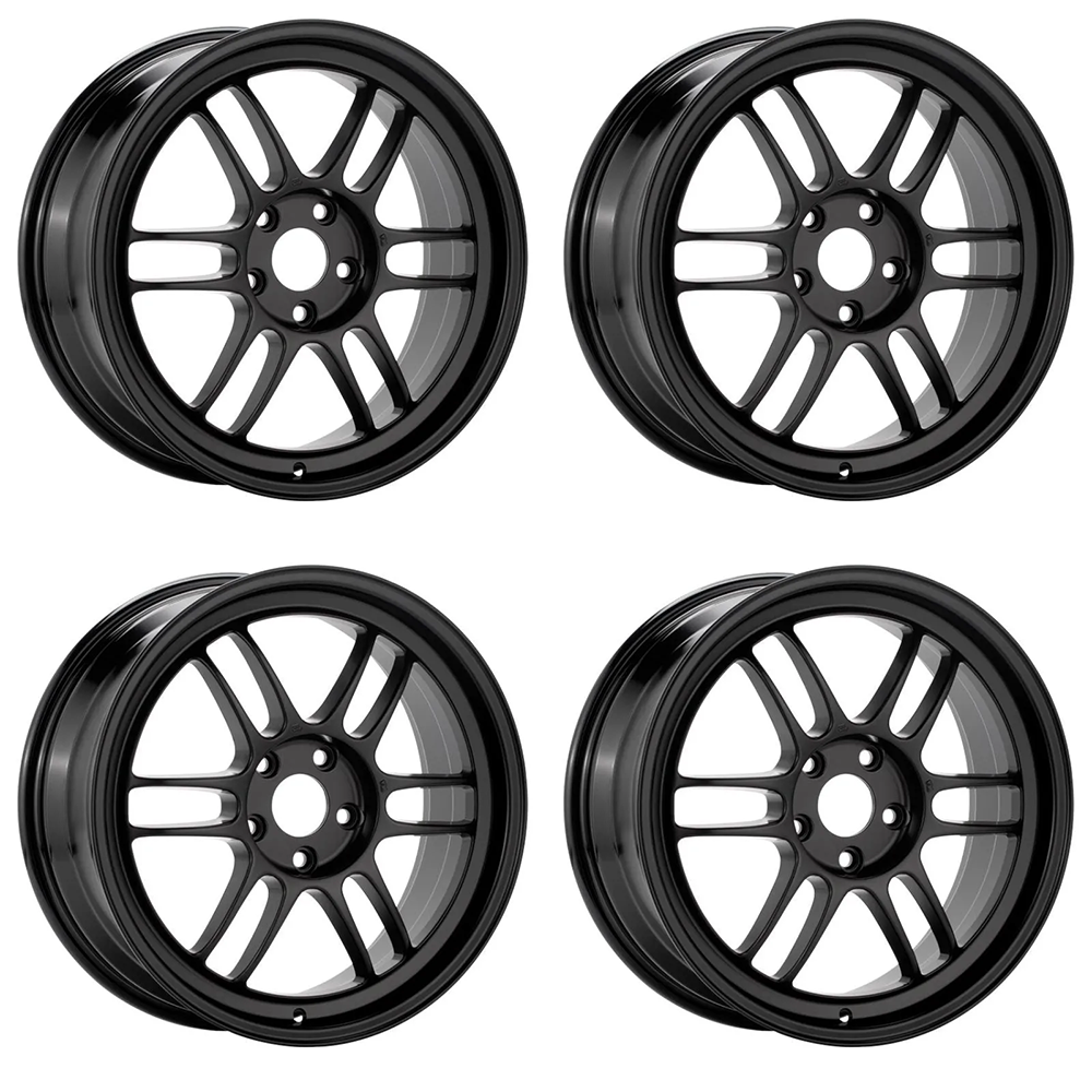 (set of 4) Enkei RPF1 Black | 15x7" +35mm | 4x100mm Wheel