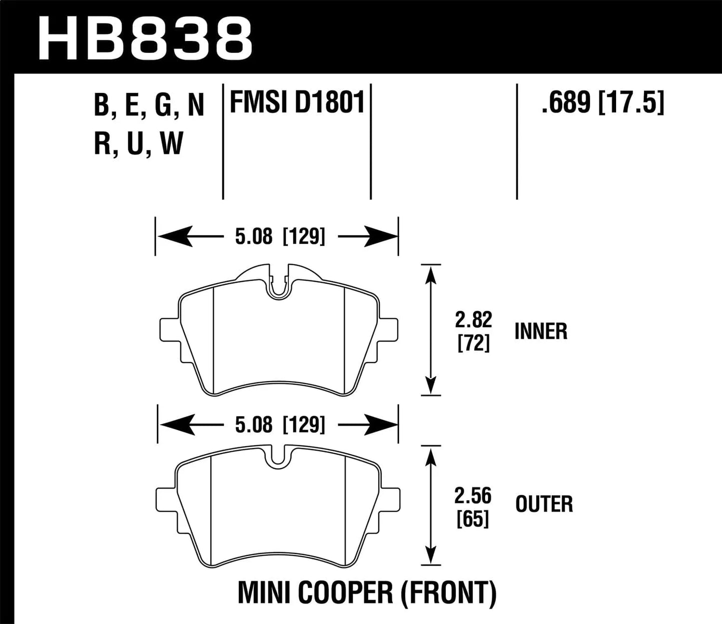 Hawk Performance Front Brake Pads | BMW M235i (2014–2016) (HB349G.980)