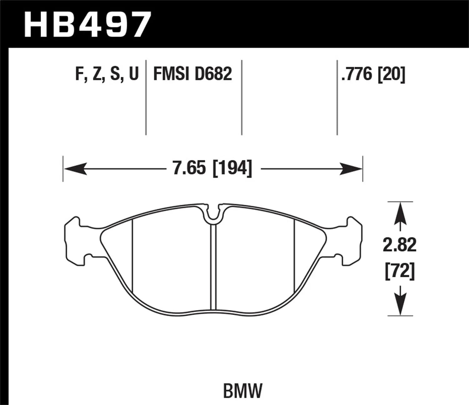 Hawk Performance Front ER-1 Brake Pads | BMW 750iL (1995–2001) (HB497D.776)