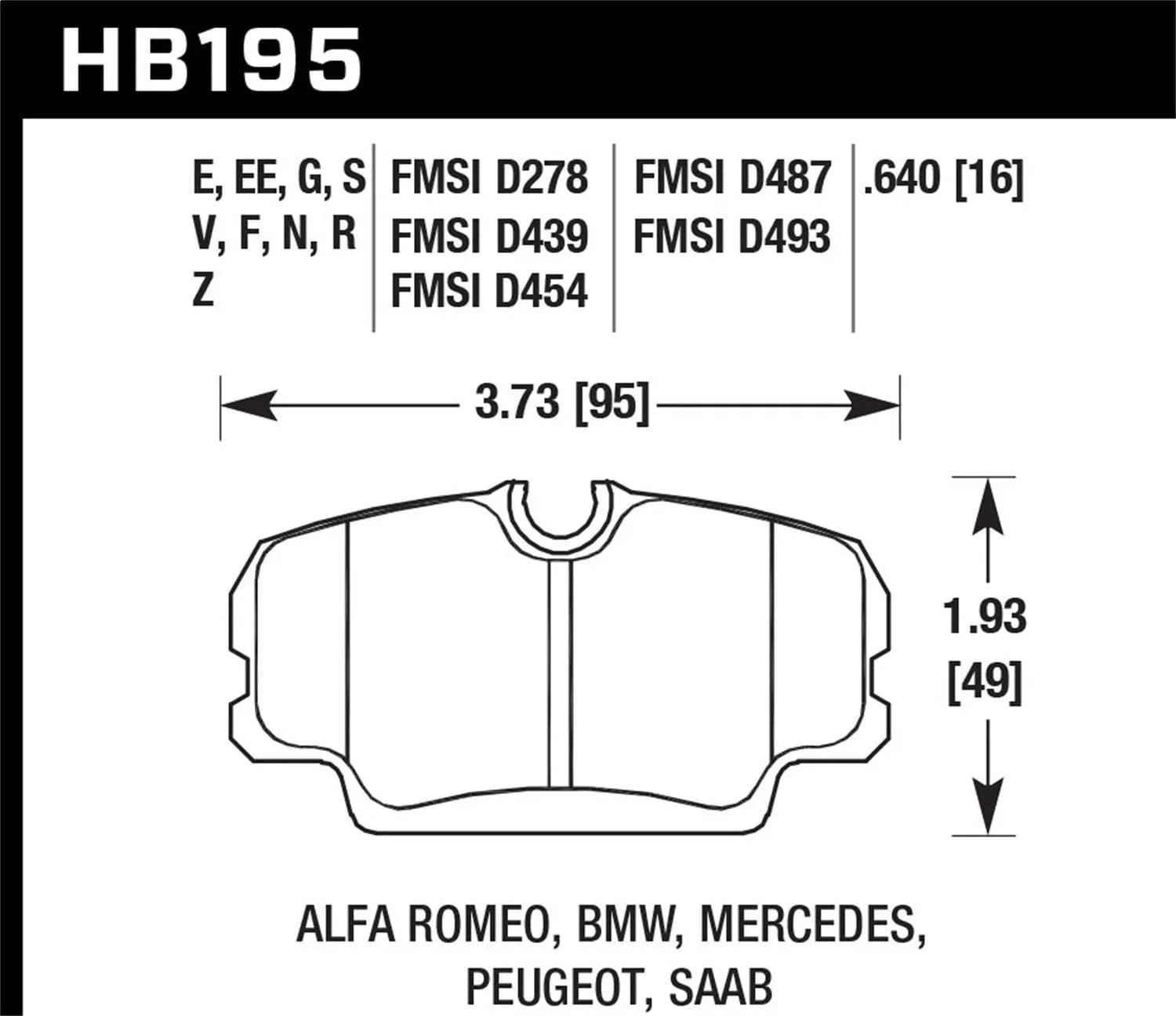 Hawk Performance HT-10 HP+ Street Front Brake Pads | BMW 325 (E30) (HB195N.640)