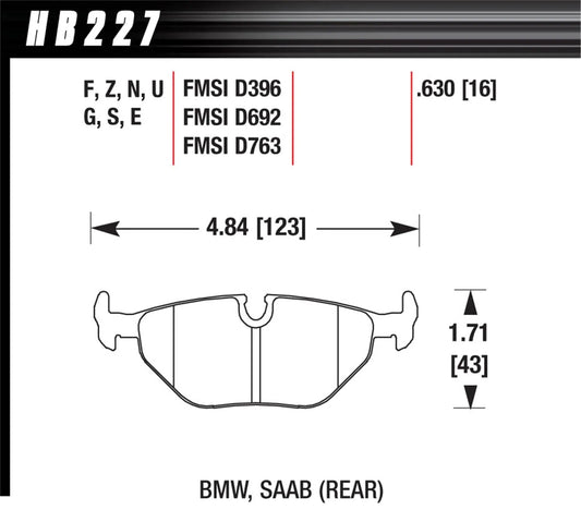 Hawk Performance Rear Brake Pads | BMW 318i (1992–1998) (HB227B.630)