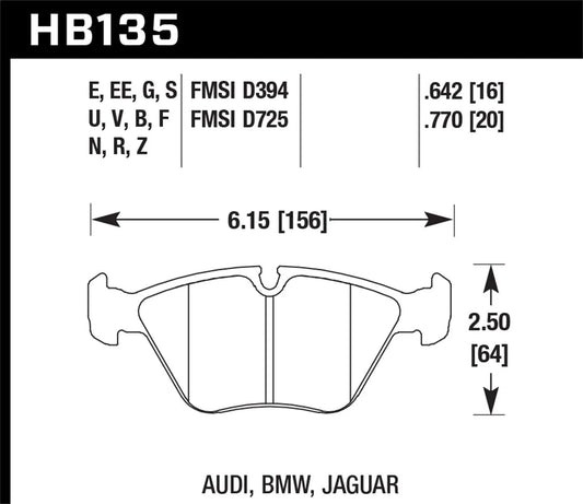 Hawk Performance Front Brake Pads | BMW 525i (1989–1995) (HB135B.760)