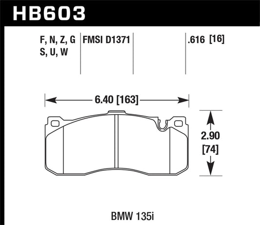 Hawk Performance Front Brake Pads | BMW 1-Series (2008–2013) (HB603B.616)