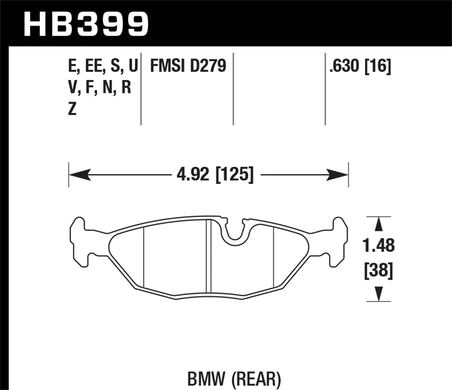 Hawk Performance Street Rear Brake Pads | BMW 325 (E30) (HB399F.630)