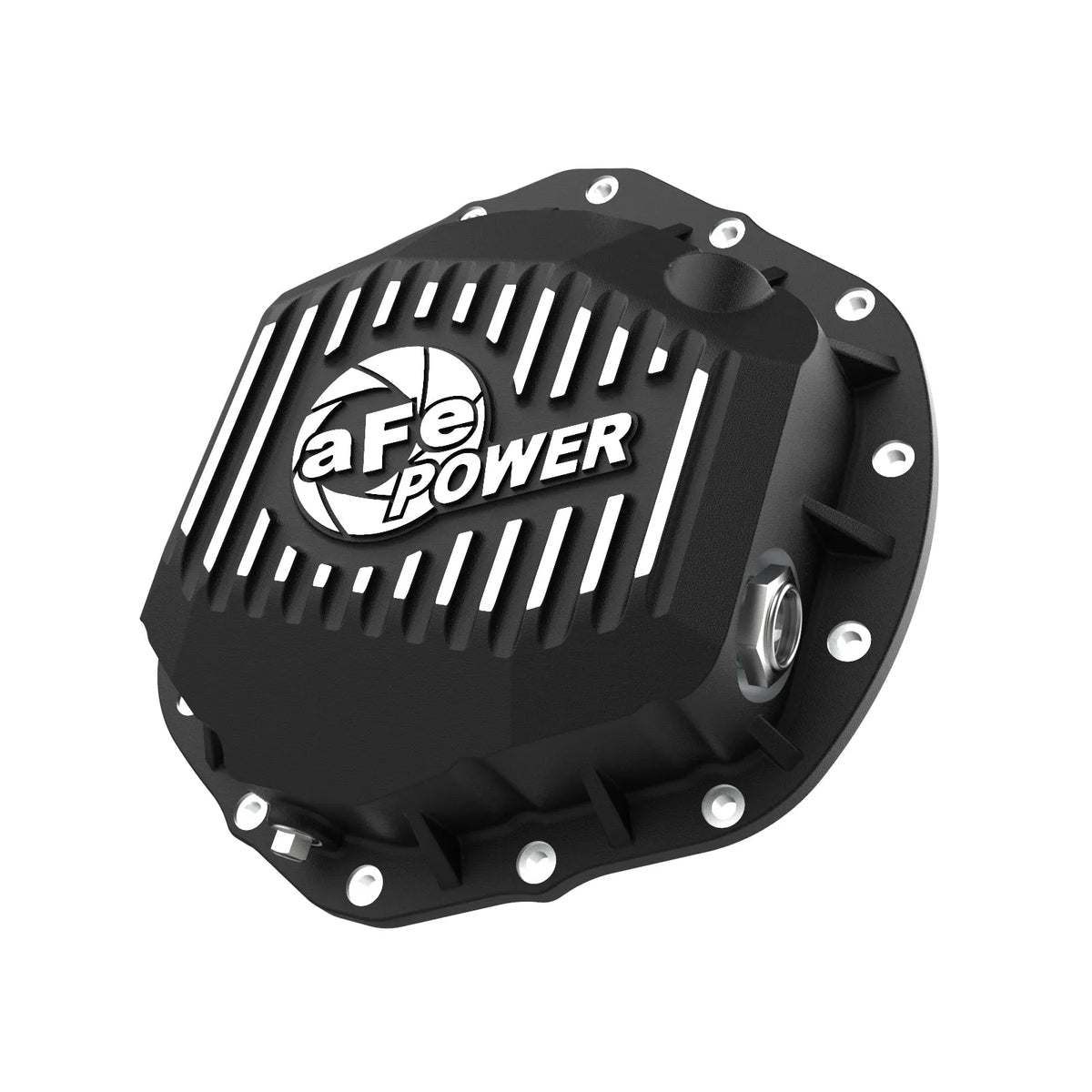 aFe 2020 Chevrolet Silverado 2500 HD Rear Differential Cover Black ; Pro Series w/ Machined Fins