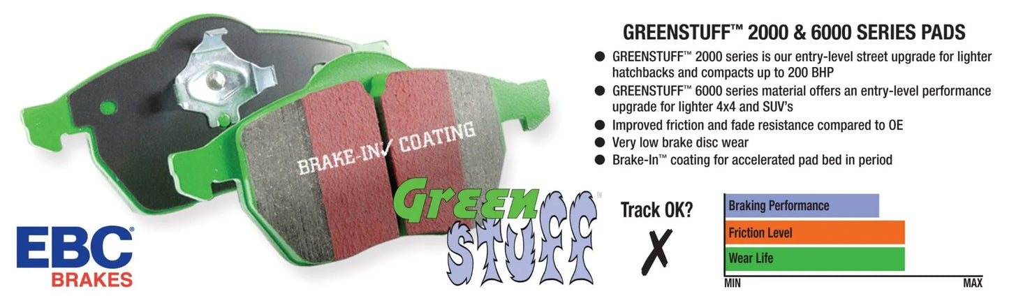 EBC Greenstuff Front Brake Pads | 10-14 BMW X5 4.4 Twin Turbo (50)