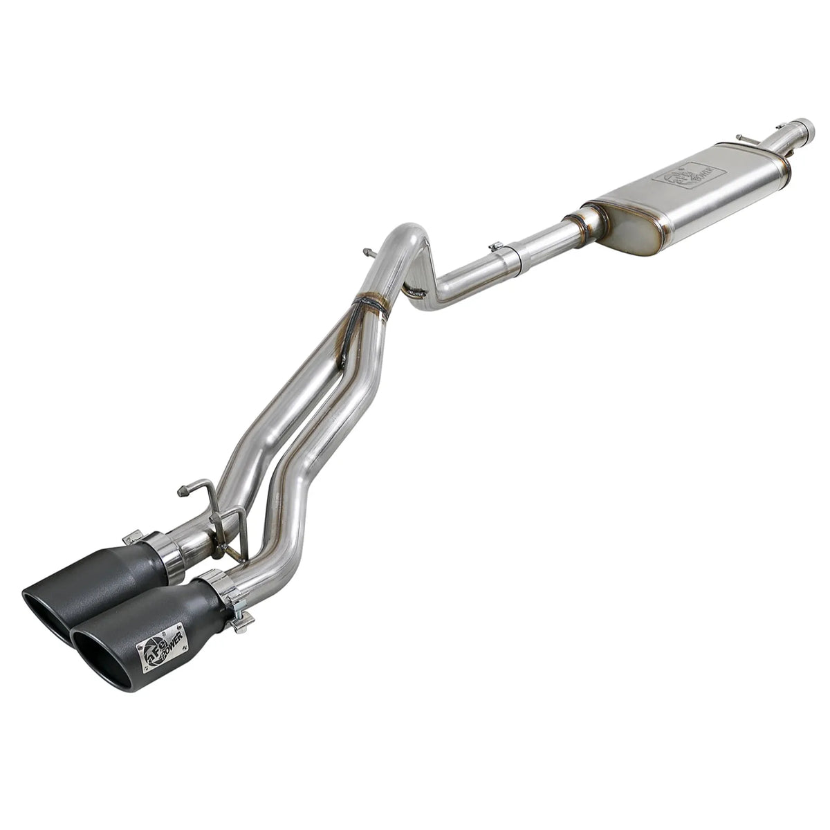 aFe Rebel Series Cat-Back 2.5in Dual Center Exit SS Exhaust w/ Black Tips 07-14 Jeep Wrangler V6