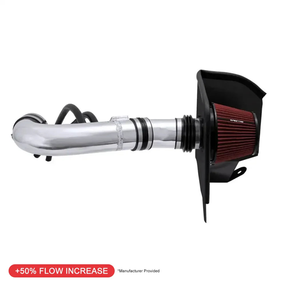 Spectre 04-14 Nissan Titan V8-5.6L F/I Air Intake Kit - Polished w/Red Filter