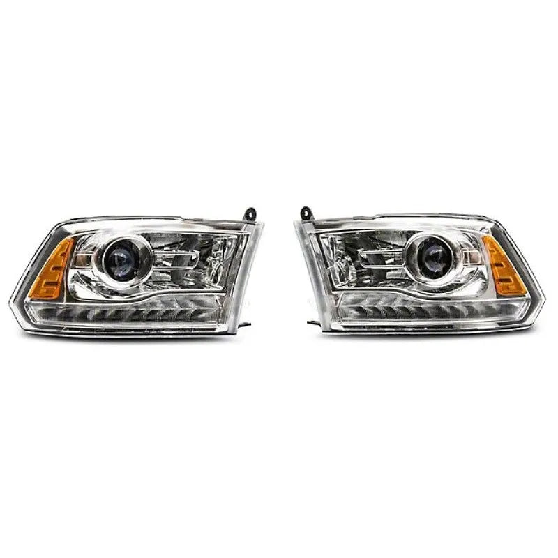 Raxiom 09-18 Dodge RAM 1500 LED Halo Headlights w/ Swtchbck Turn Signals- Chrome Hsng (Clear Lens)