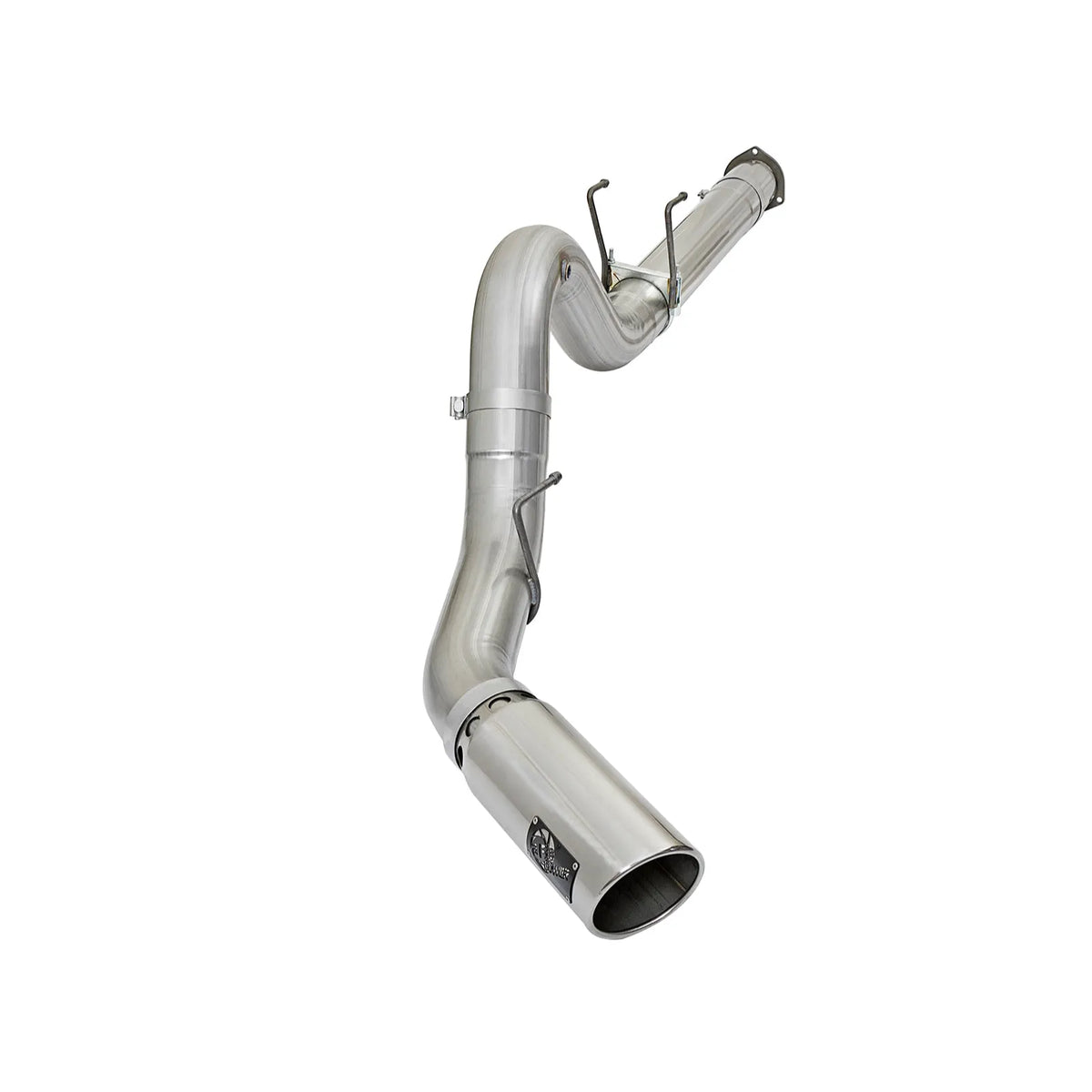aFe ATLAS 5in DPF-Back Alum Steel Exhaust System w/Polished Tip 2017 Ford Diesel Trucks V8-6.7L (td)