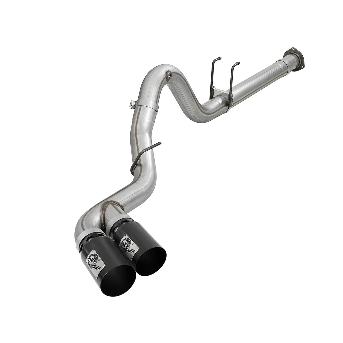 aFe Rebel XD 4in SS DPF-Back Exhaust 17-18 Ford Diesel Trucks V8-6.7L (td) w/ Dual Black Tips