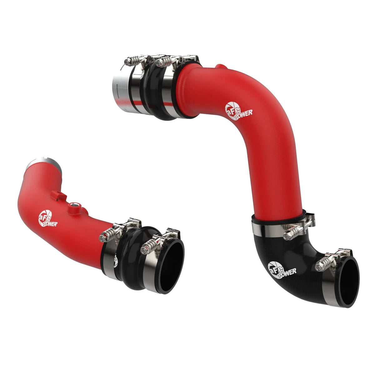 aFe 23-25 Ford F250/F350 Super Duty V8-6.7L BladeRunner Aluminum Hot & Cold Charge Pipe Kit - Red