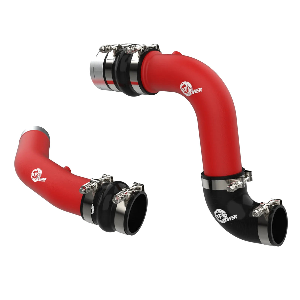 aFe 23-24 Ford Diesel Trucks V8-6.7L (td) BladeRunner Aluminum Hot and Cold Charge Pipe Kit - Red