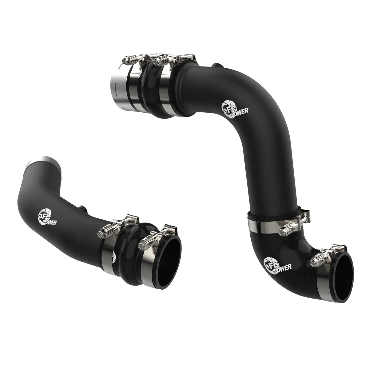 aFe 23-24 Ford Diesel Trucks V8-6.7L (td) BladeRunner Aluminum Hot and Cold Charge Pipe Kit - Black