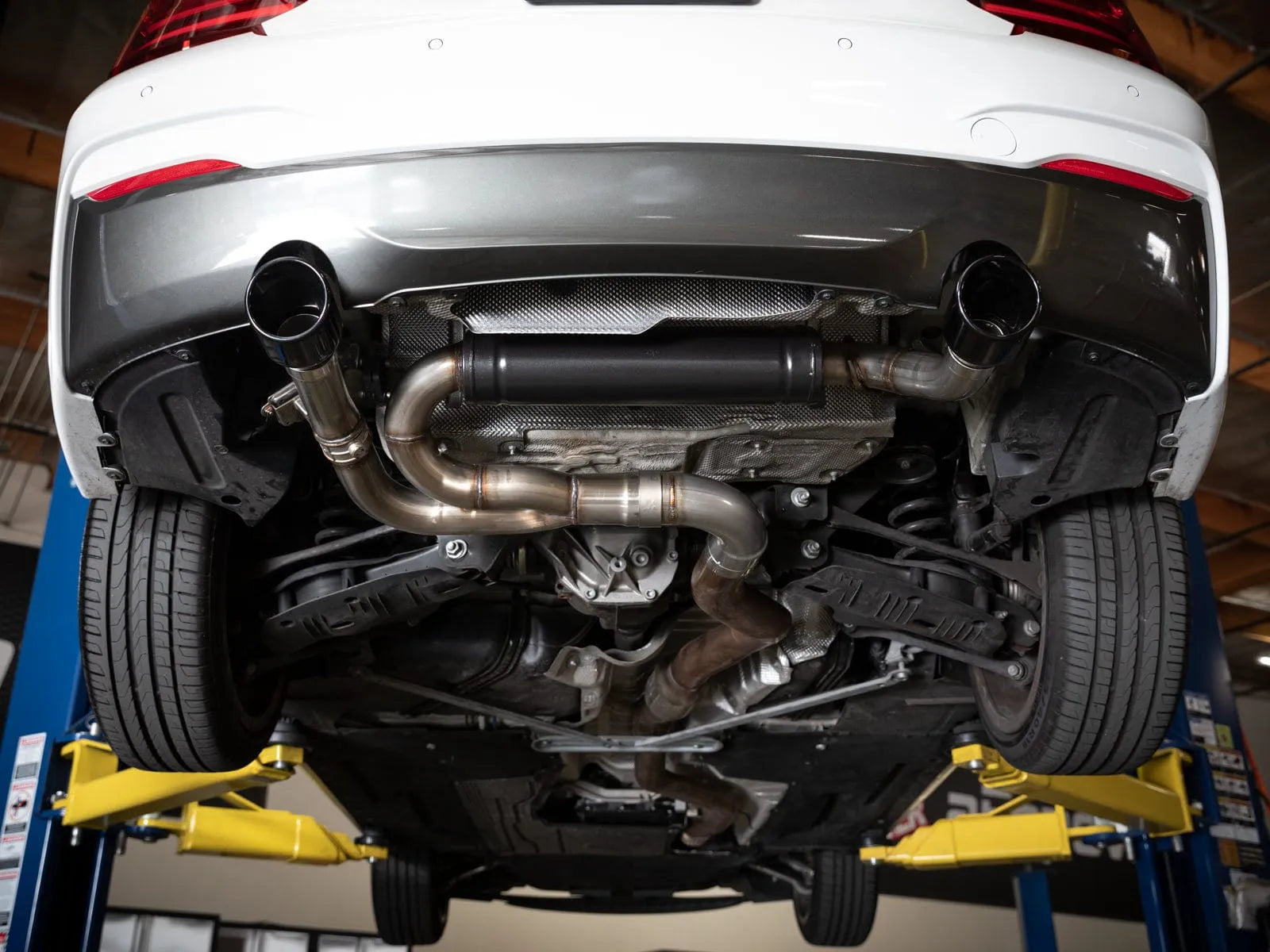 aFe 3in to 2.5in SS Axle-Back Exhaust w/ Black Tips | BMW M235i (14-16) (49-36348-B)