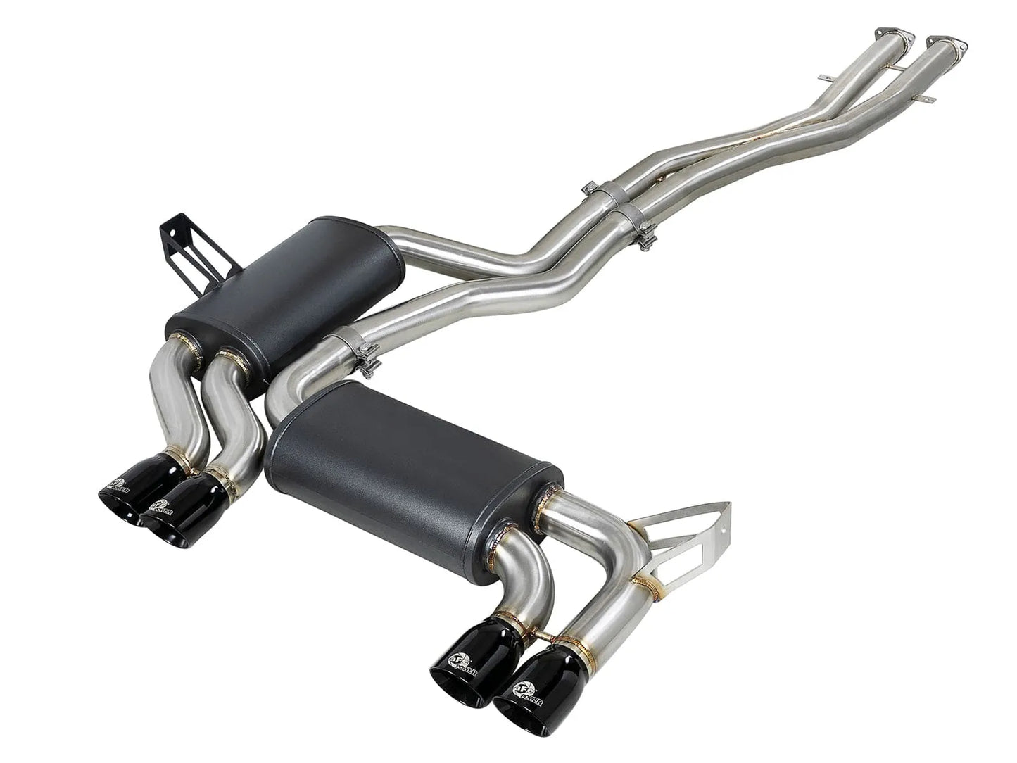 aFe 2.5 IN 304 Stainless Steel Cat-Back Exhaust System w/ Black Tips | BMW M3 (01-06) (49-36344-B)