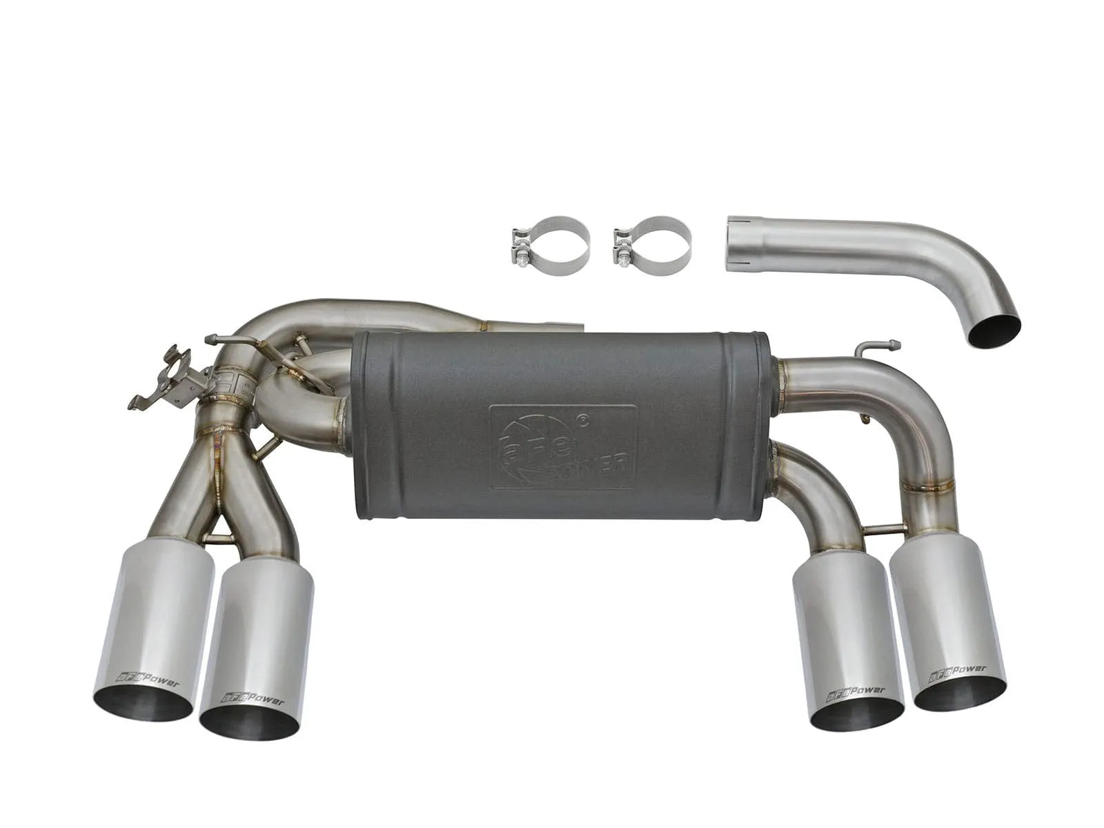 aFe 3in to 2.5in 304 Stainless Steel Axle-Back Exhaust w/ Polished Tip | BMW M2 (16-17) (49-36333-P)