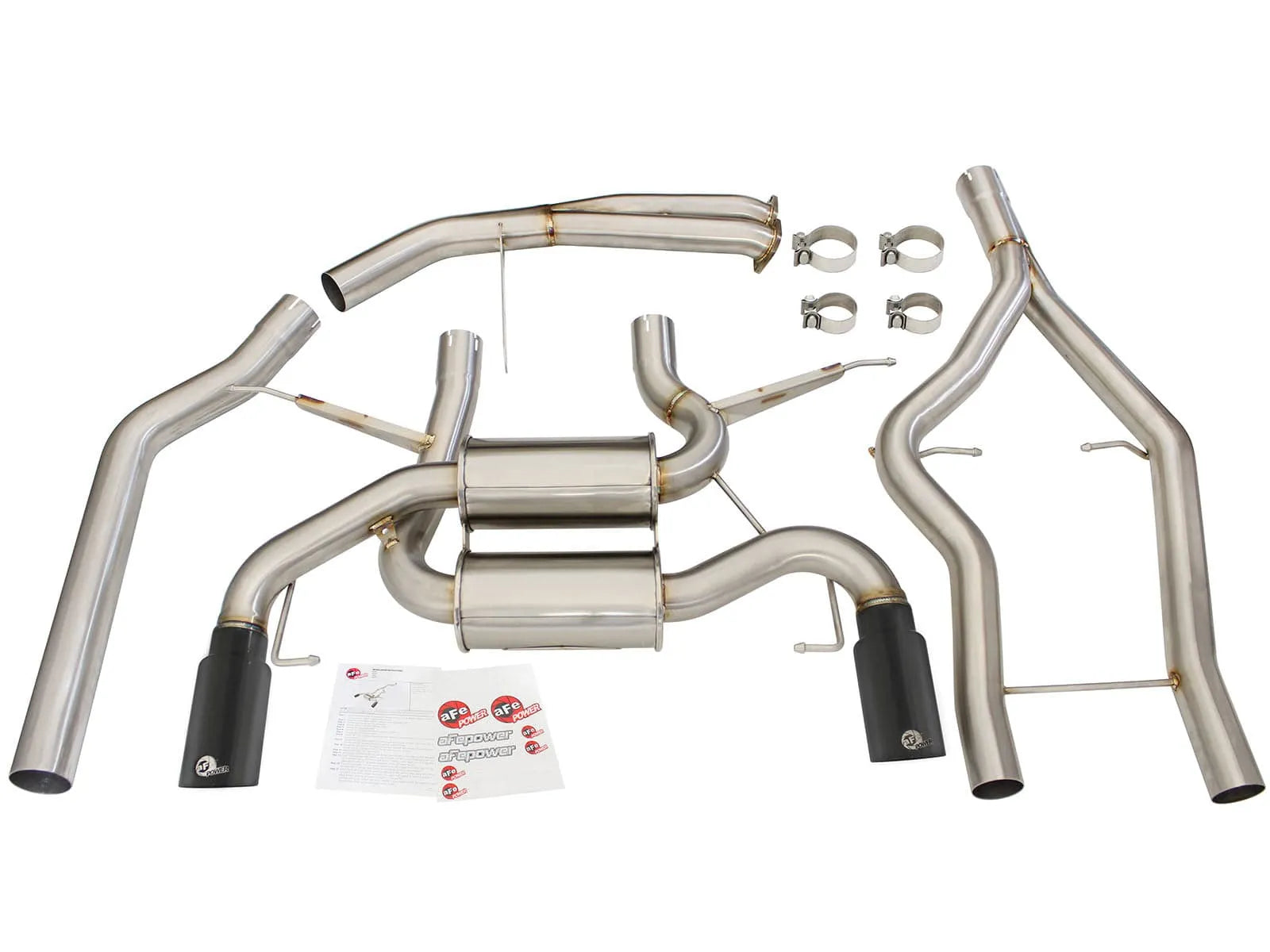 aFe 3in to 2.5in SS Cat-Back Exhaust w/ Black Tip | BMW 335i (E90/E92) (11-13) (49-36328-B)
