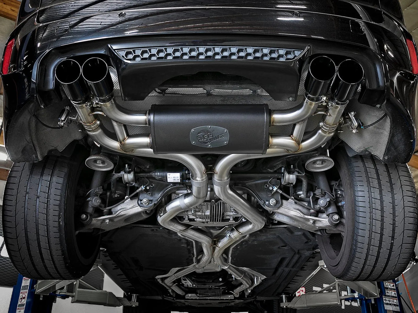 aFe 3.5in SS Cat-Back Exhaust w/ Black Tip | BMW X5 M (F85) V8-4.4L (15-18) (49-36341-B)