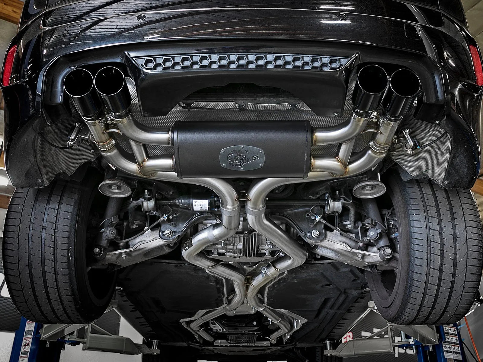 aFe 3.5in SS Cat-Back Exhaust w/ Black Tip | BMW X5 M (F85) V8-4.4L (15-18) (49-36341-B)