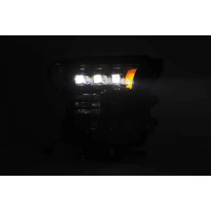 AlphaRex 17-20 Ford Raptor NOVA LED Proj Headlights Plank Style Alpha Black w/Activ Light/Seq Signal