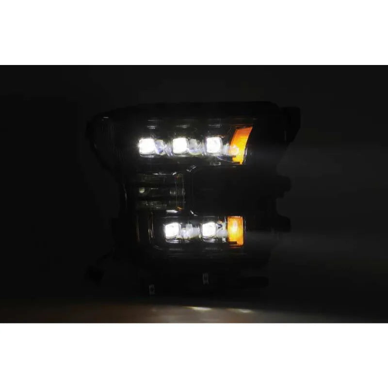 AlphaRex 17-20 Ford Raptor NOVA LED Proj Headlights Plank Style Alpha Black w/Activ Light/Seq Signal