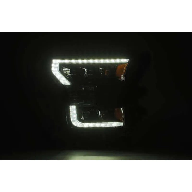 AlphaRex 17-20 Ford Raptor NOVA LED Proj Headlights Plank Style Alpha Black w/Activ Light/Seq Signal