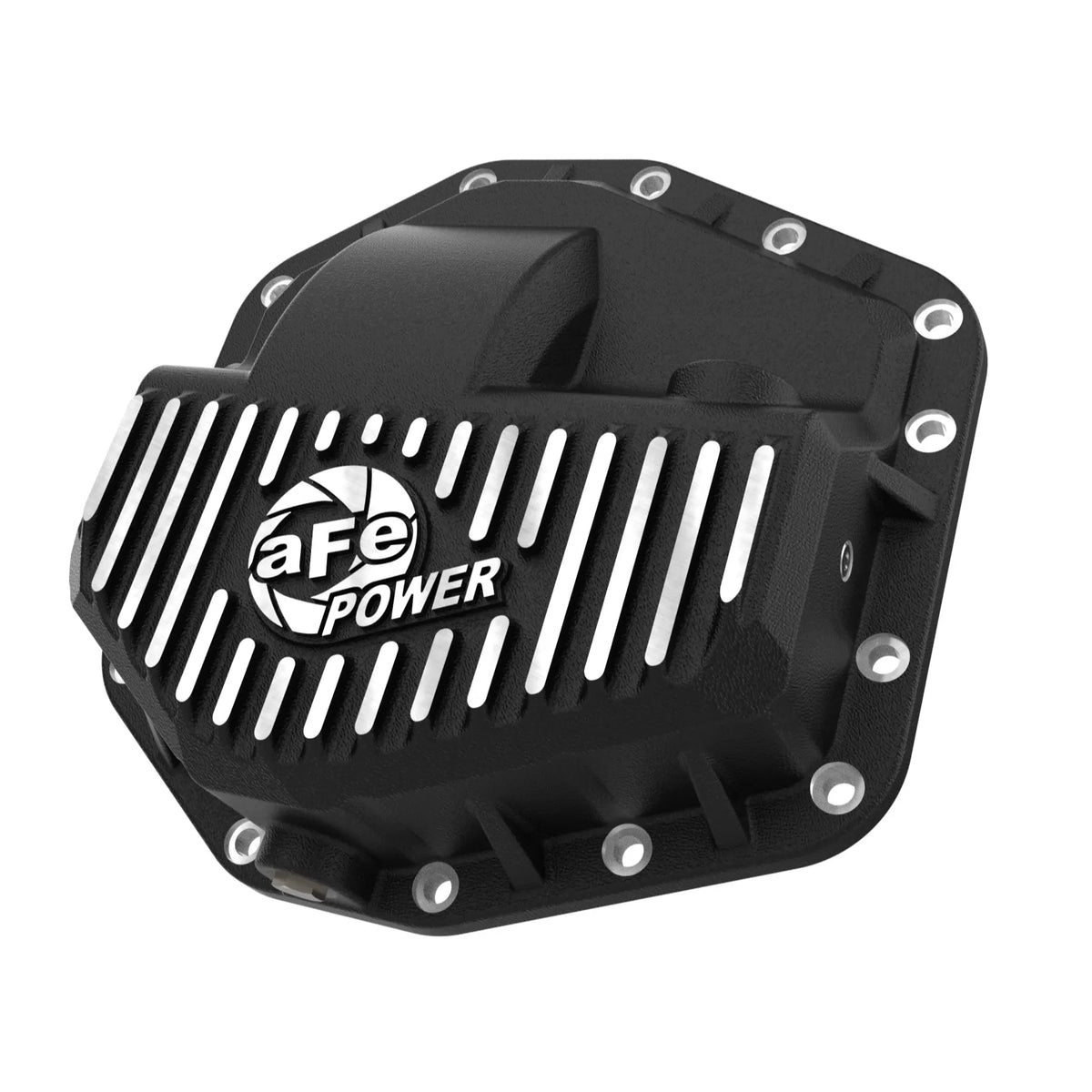 aFe POWER Pro Series Front Diff Cover Black w/ Machined Fins Ford F-250/350 23-26 (Dana M235)