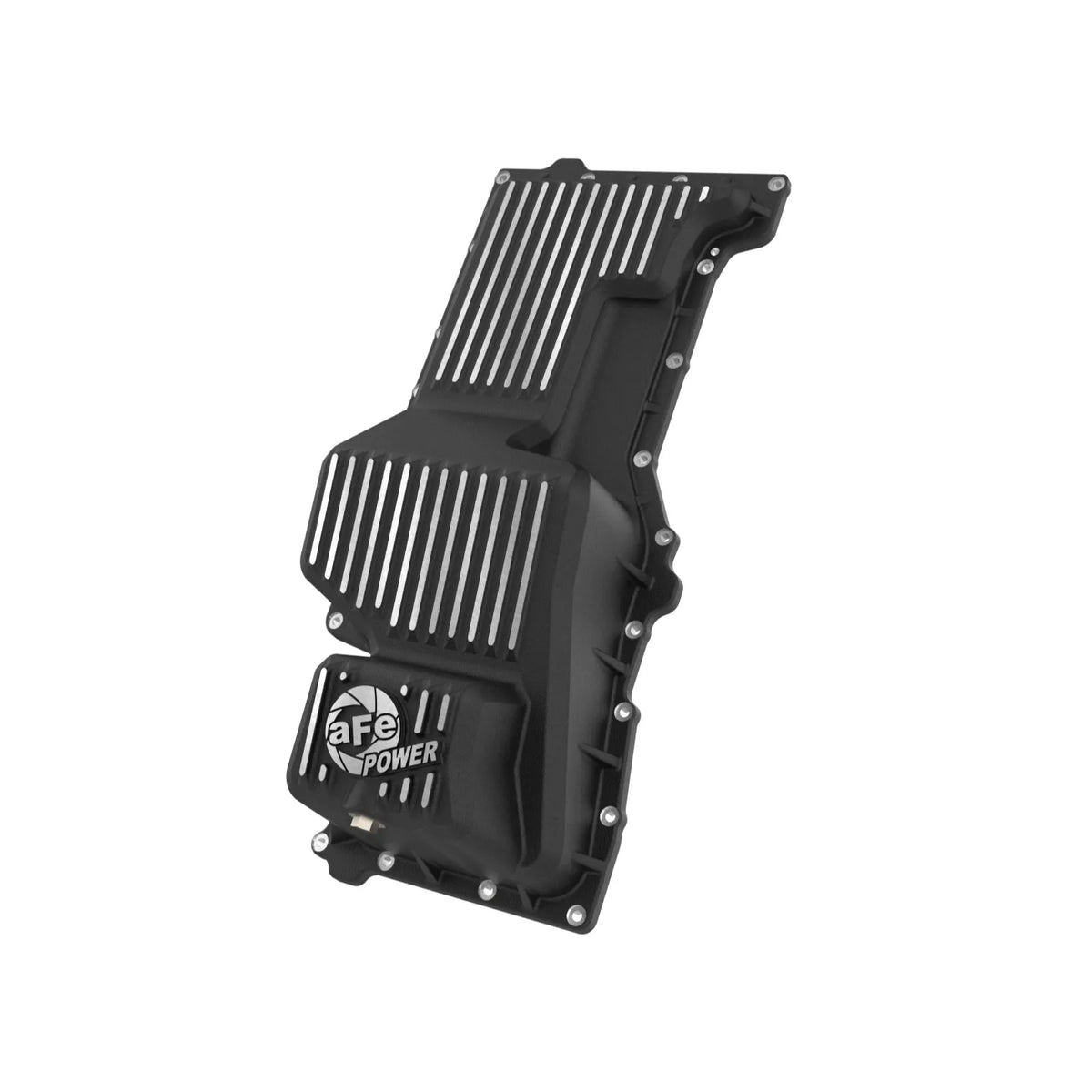 aFe 20-25 GM Trucks L6 3.0L Engine Oil Pan - Black w/ Machined Fins