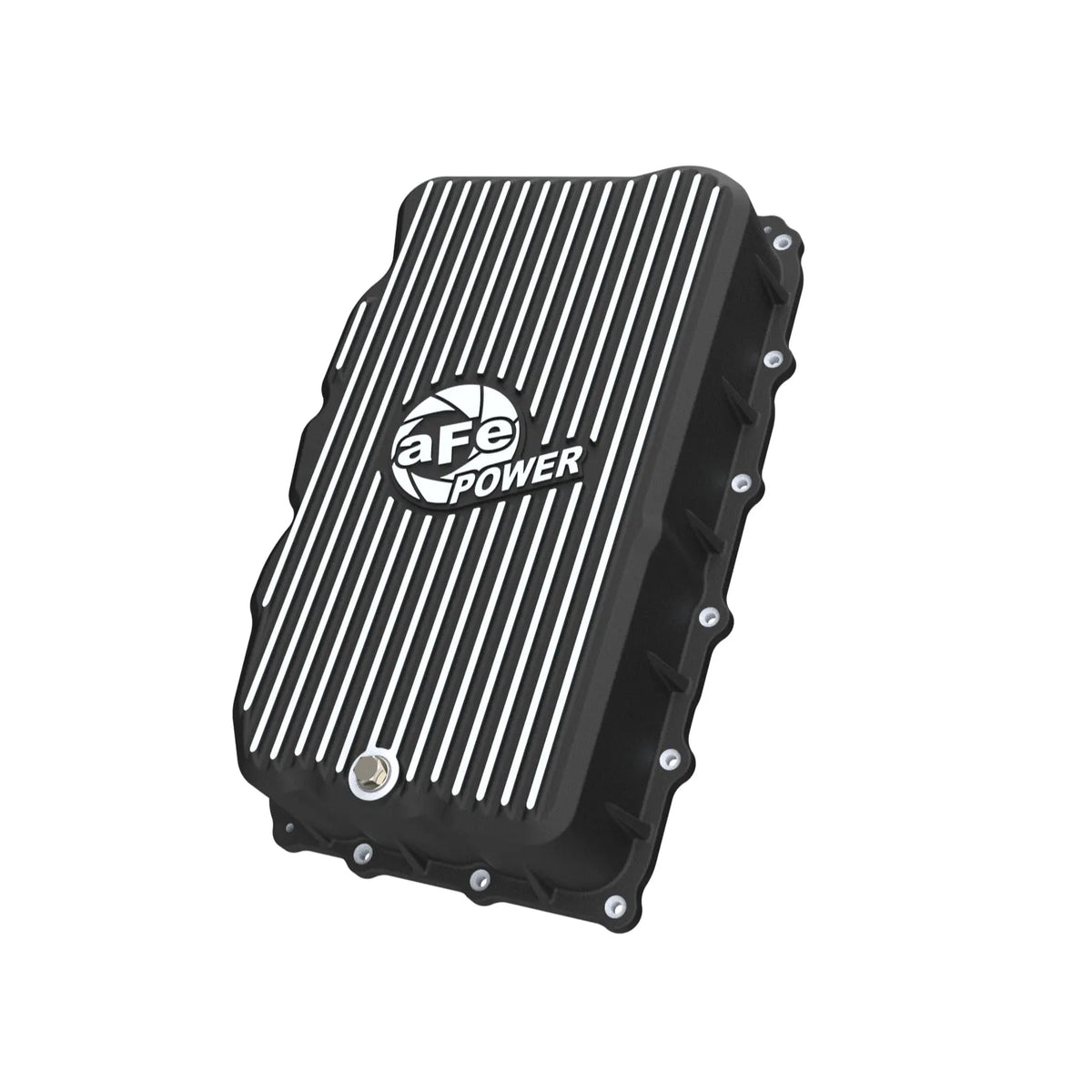 aFe 20-26 GM Trucks L6 3.0L Transmission Pan - Black w/ Machined Fins