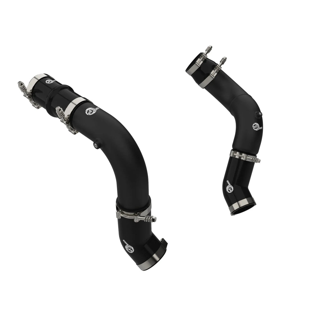 aFe BladeRunner 3in & 3-1/2in AL Hot and Cold Charge Pipe Kit Black RAM Diesel Trucks 25-26 L6-6.7L