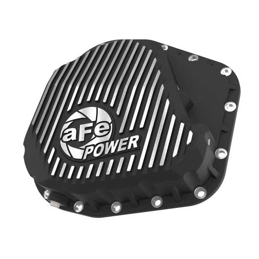aFe POWER Pro Series Rear Diff Cover Black w/ Machined Fins Ford F-250/350 23-26 (Sterling 11.6)