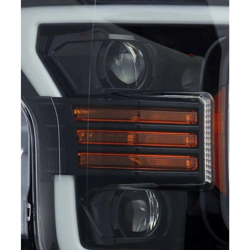 AlphaRex 18-19 Ford F-150 PRO-Series Proj Headlights Plank Style Gloss Blk w/Activ Light/Seq Signal