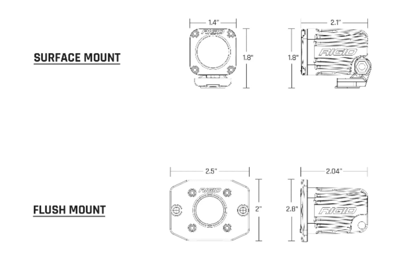 Rigid Industries Rigid Ignite Back Up Kit - Diffused / Flush / Black Housing / Pair (RIG20641)