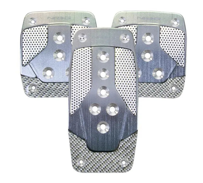 NRG Aluminum Sport Pedal Gun Metal w/ Silver Carbon MT