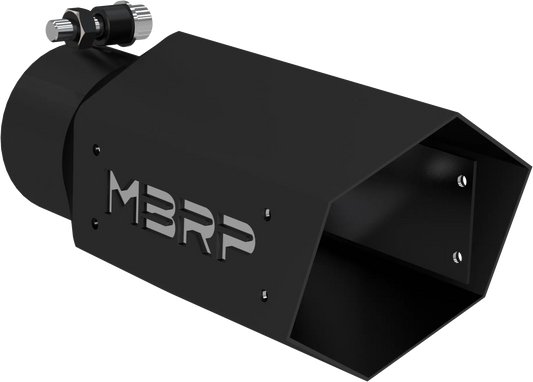 MBRP Single Wall Hex Angle Cut 4-Inch Outlet | Universal (T5169BLK)