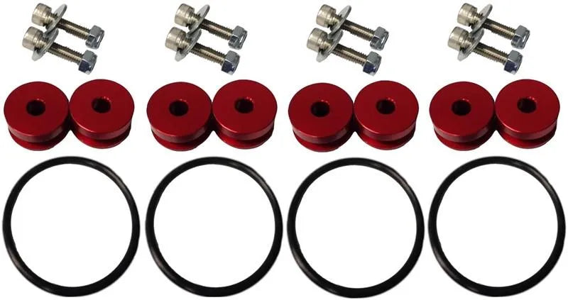 Torque Solution Red Billet Bumper Quick Release Kit Combo (TS-UNI-026Rc)