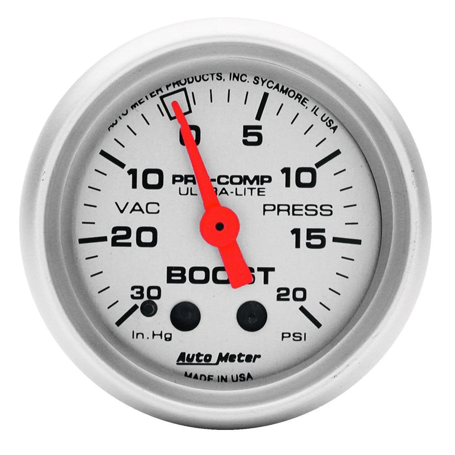 Autometer Ultra-Lite 52mm 20 PSI Mechanical Boost Gauge (4301)