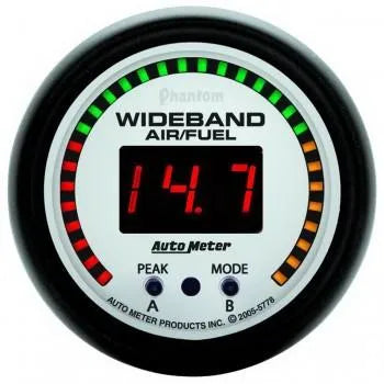 Autometer Phantom Series 2-1/16'' Wideband Pro Air/Fuel Ratio 6:1-20:1 AFR Gauge (5778)