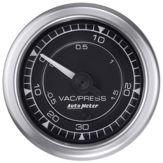 Auto Meter Chrono 2-1/16" 30 IN HG/30 PSI Boost/Vacuum Gauge (8159)