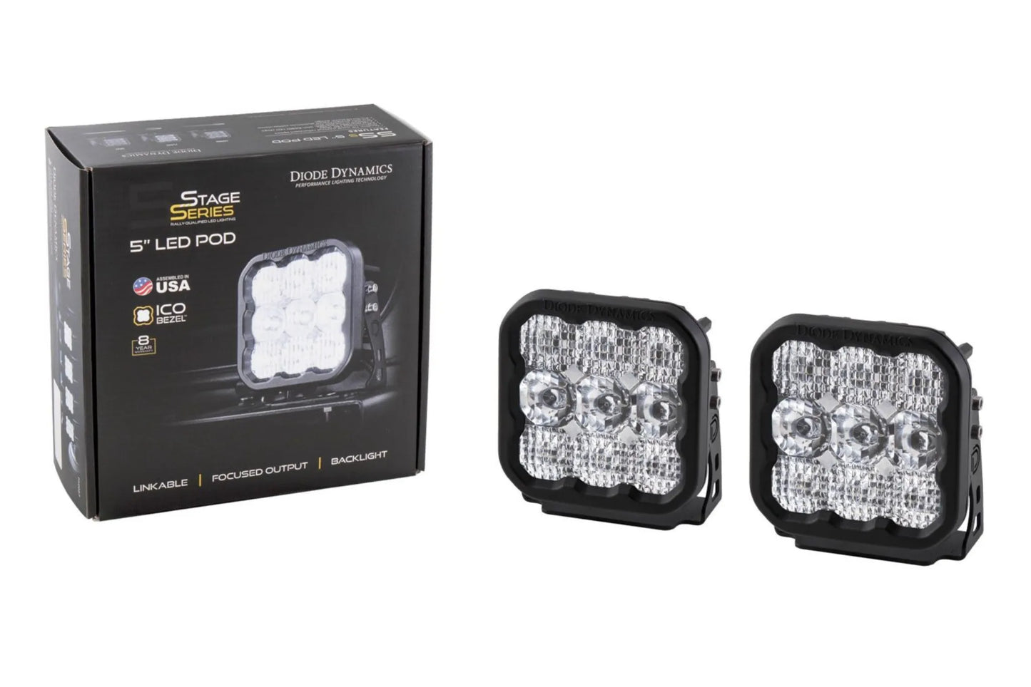 Diode Dynamics SS5 LED Pod Pro Yellow Spot - Single | Universal (DD6777S)