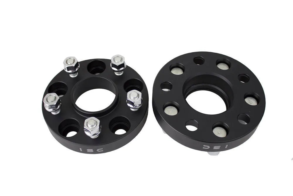 ISC Suspension 15mm Wheel Spacer - 5x108 Bolt Pattern/Hub Bore, Black (Pair) for Ford