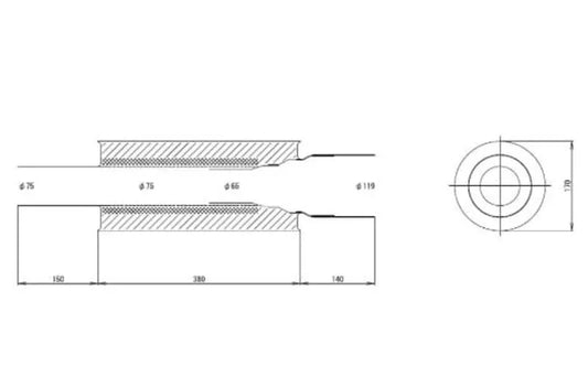 HKS Universal 170mm Stainless Hi-Power Titanium Muffler w/ 120mm Tip | (34005-FK001)