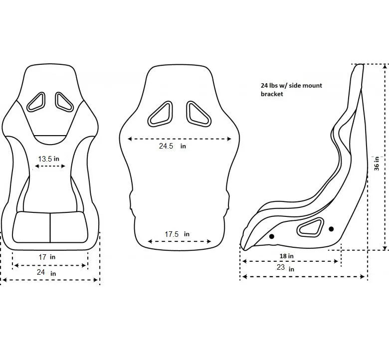 NRG Fiber Glass Bucket Seat XL