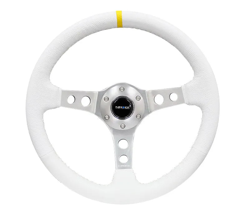 NRG 350MM 3" DEEP DISH WITH HOLES LEATHER