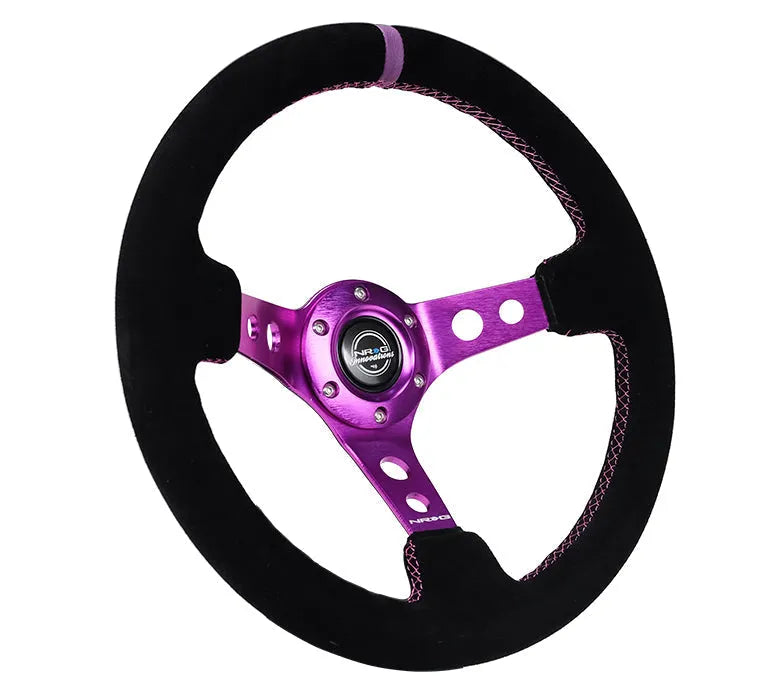 NRG 350MM 3" DEEP DISH WITH HOLES SUEDE