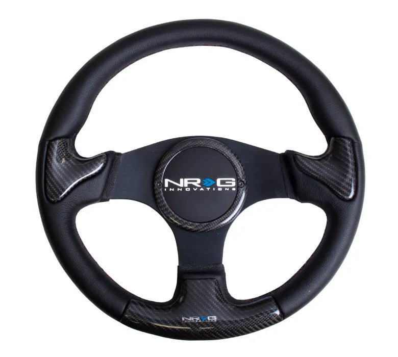 NRG CARBON FIBER STEERING WHEEL 350MM RUBBER HORN
