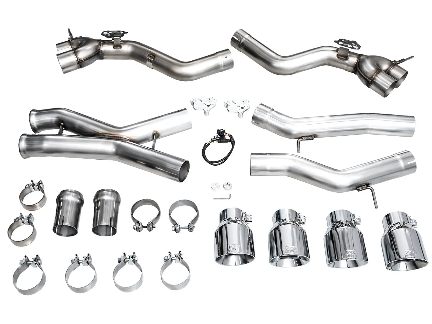 AWE Tuning Track Edition Exhaust Chrome Silver Tips for 23-24 BMW G87 M2 (3020-42487)