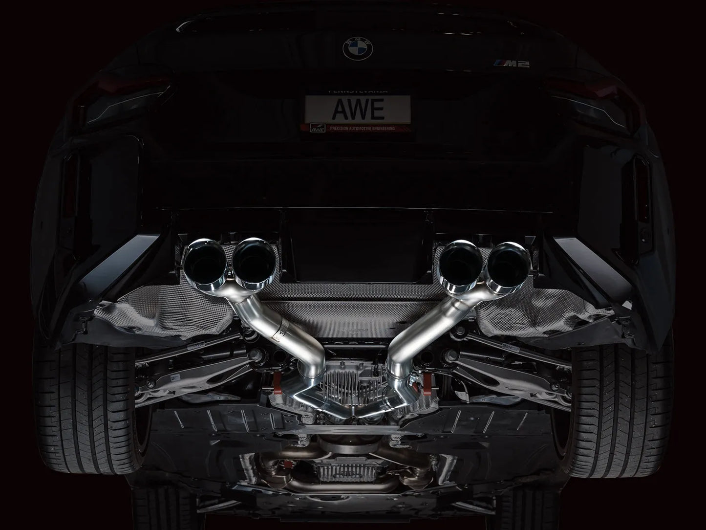 AWE Tuning Track Edition Exhaust Chrome Silver Tips for 23-24 BMW G87 M2 (3020-42487)